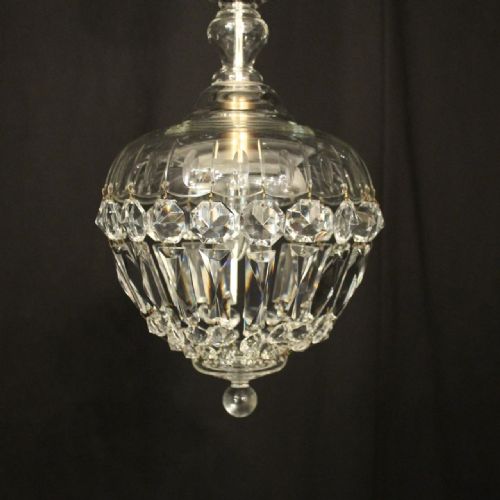 ENGLISH PAIR OF ANTIQUE CRYSTAL BAG CHANDELIERS - ADDITIONAL PHOTO 2