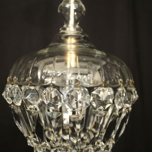 ENGLISH PAIR OF ANTIQUE CRYSTAL BAG CHANDELIERS - ADDITIONAL PHOTO 5