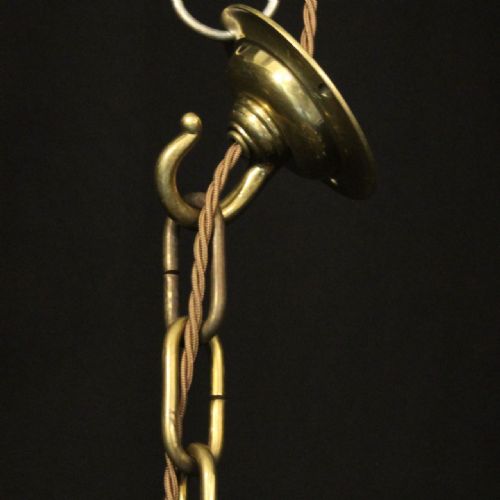 ENGLISH BRASS 12 LIGHT TIERED ANTIQUE CHANDELIER - ADDITIONAL PHOTO 9