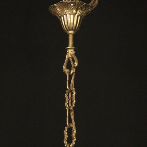 FRENCH GILDED 7 LIGHT ANTIQUE CRYSTAL CHANDELIER - ADDITIONAL PHOTO 9