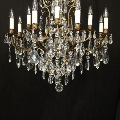 FRENCH GILDED BRONZE BIRDCAGE CRYSTAL CHANDELIER - ADDITIONAL PHOTO 3