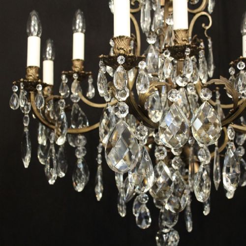 FRENCH GILDED BRONZE BIRDCAGE CRYSTAL CHANDELIER - ADDITIONAL PHOTO 5