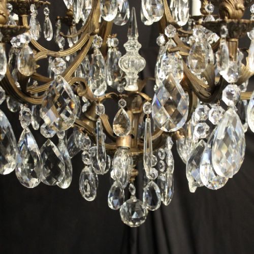 FRENCH GILDED BRONZE BIRDCAGE CRYSTAL CHANDELIER - ADDITIONAL PHOTO 7