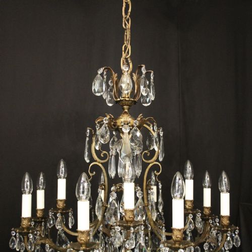 FRENCH GILDED BRONZE BIRDCAGE CRYSTAL CHANDELIER - ADDITIONAL PHOTO 8