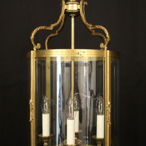 FRENCH GILDED FOUR LIGHT CONVEX HALL LANTERN - ADDITIONAL PHOTO 1