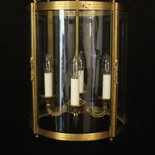 FRENCH GILDED FOUR LIGHT CONVEX HALL LANTERN - ADDITIONAL PHOTO 2