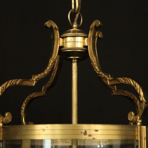 FRENCH GILDED FOUR LIGHT CONVEX HALL LANTERN - ADDITIONAL PHOTO 3