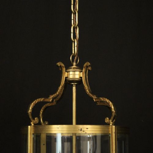 FRENCH GILDED FOUR LIGHT CONVEX HALL LANTERN - ADDITIONAL PHOTO 4