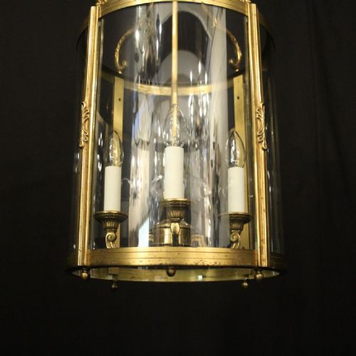 FRENCH GILDED FOUR LIGHT CONVEX HALL LANTERN - ADDITIONAL PHOTO 5