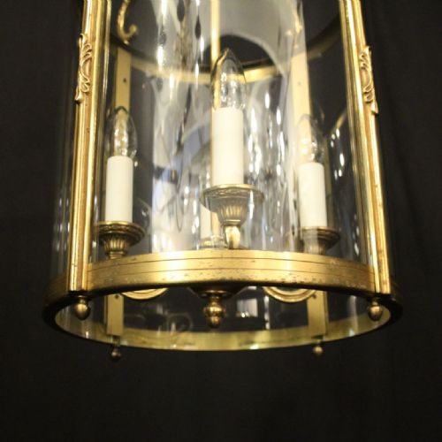 FRENCH GILDED FOUR LIGHT CONVEX HALL LANTERN - ADDITIONAL PHOTO 6