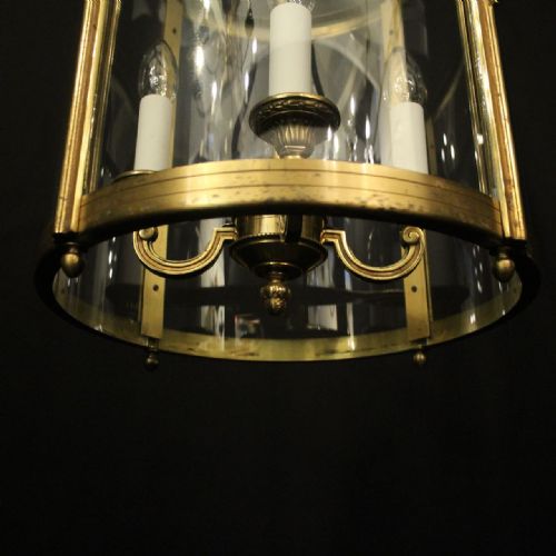 FRENCH GILDED FOUR LIGHT CONVEX HALL LANTERN - ADDITIONAL PHOTO 7