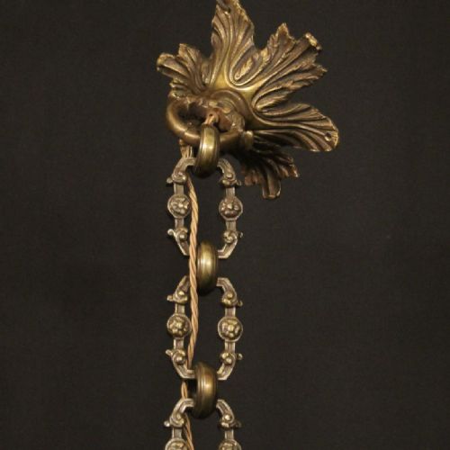 FRENCH BRONZE 8 LIGHT ANTIQUE CHANDELIER - ADDITIONAL PHOTO 9