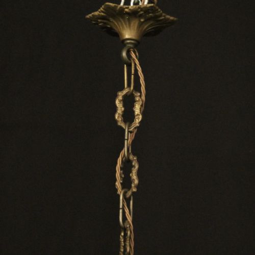 FRENCH BRASS CRYSTAL 6 LIGHT CHANDELIER - ADDITIONAL PHOTO 9