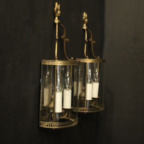 FRENCH PAIR OF GILDED CONVEX HALF LANTERNS - ADDITIONAL PHOTO 9