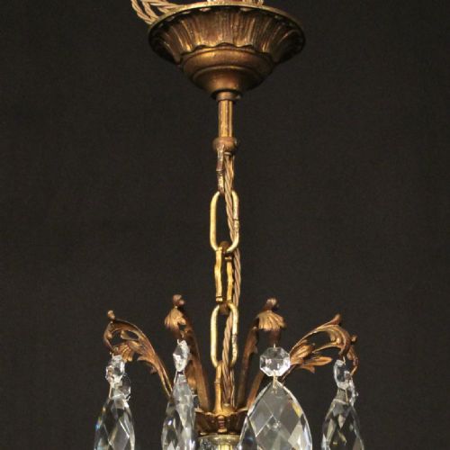 FRENCH GILDED BRONZE CRYSTAL 8 LIGHT ANTIQUE CHANDELIER - ADDITIONAL PHOTO 9
