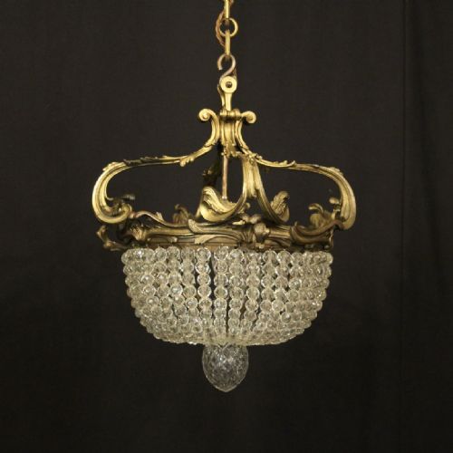 french 19th century gilded bronze antique plaffonier - CATEGORY: ANTIQUE LIGHTING - DATED 19TH CENTURY