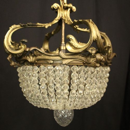 FRENCH 19TH CENTURY GILDED BRONZE ANTIQUE PLAFFONIER - ADDITIONAL PHOTO 1