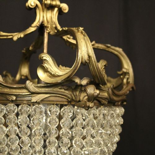 FRENCH 19TH CENTURY GILDED BRONZE ANTIQUE PLAFFONIER - ADDITIONAL PHOTO 4