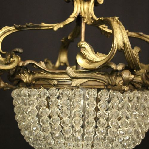 FRENCH 19TH CENTURY GILDED BRONZE ANTIQUE PLAFFONIER - ADDITIONAL PHOTO 5