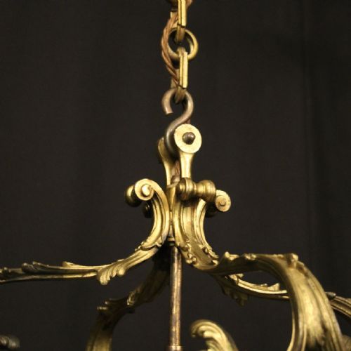 FRENCH 19TH CENTURY GILDED BRONZE ANTIQUE PLAFFONIER - ADDITIONAL PHOTO 8