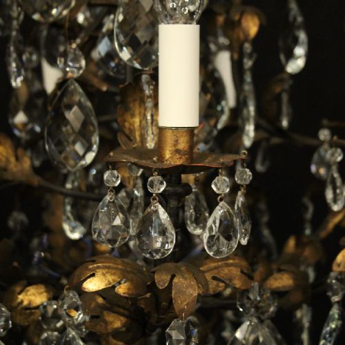 ITALIAN FLORENTINE 11 LIGHT ANTIQUE CHANDELIER - ADDITIONAL PHOTO 2