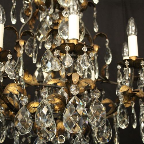 ITALIAN FLORENTINE 11 LIGHT ANTIQUE CHANDELIER - ADDITIONAL PHOTO 4