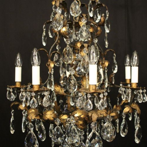 ITALIAN FLORENTINE 11 LIGHT ANTIQUE CHANDELIER - ADDITIONAL PHOTO 5