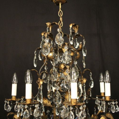 ITALIAN FLORENTINE 11 LIGHT ANTIQUE CHANDELIER - ADDITIONAL PHOTO 7