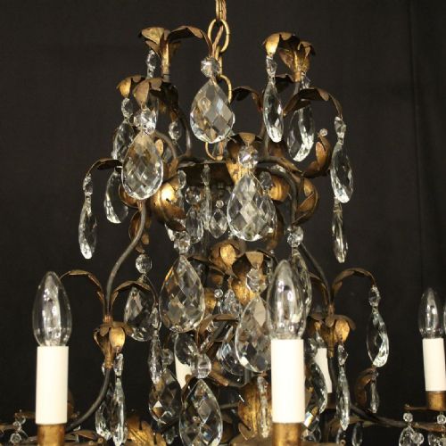 ITALIAN FLORENTINE 11 LIGHT ANTIQUE CHANDELIER - ADDITIONAL PHOTO 8