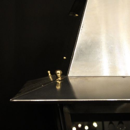 FRENCH VERY LARGE STEEL BRASS 4 LIGHT LANTERN - ADDITIONAL PHOTO 7