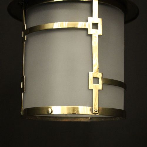 ENGLISH ART DECO SINGLE LIGHT ANTIQUE LANTERN - ADDITIONAL PHOTO 1