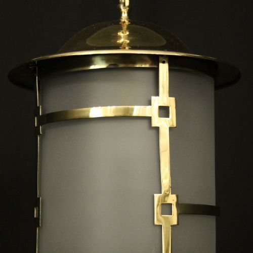 ENGLISH ART DECO SINGLE LIGHT ANTIQUE LANTERN - ADDITIONAL PHOTO 2