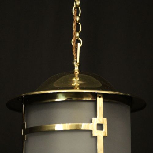 ENGLISH ART DECO SINGLE LIGHT ANTIQUE LANTERN - ADDITIONAL PHOTO 3