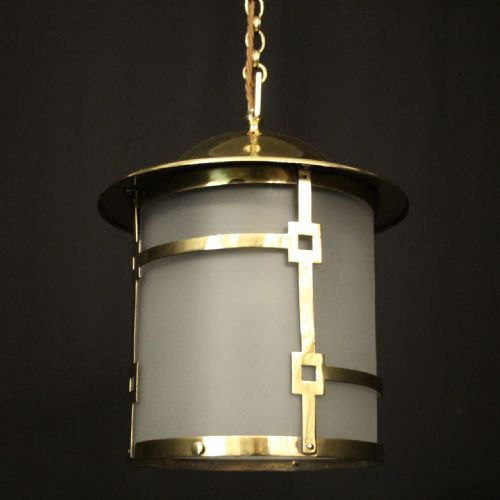 ENGLISH ART DECO SINGLE LIGHT ANTIQUE LANTERN - ADDITIONAL PHOTO 4