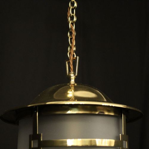 ENGLISH ART DECO SINGLE LIGHT ANTIQUE LANTERN - ADDITIONAL PHOTO 6