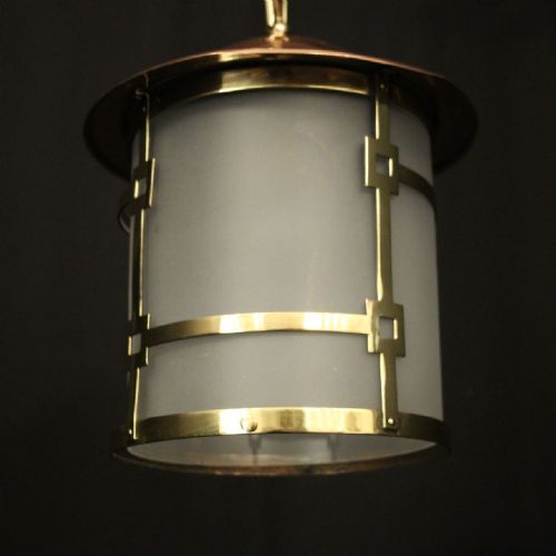 ENGLISH ART DECO SINGLE LIGHT ANTIQUE LANTERN - ADDITIONAL PHOTO 2