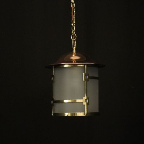 ENGLISH ART DECO SINGLE LIGHT ANTIQUE LANTERN - ADDITIONAL PHOTO 7