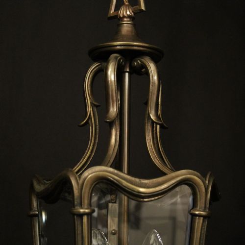 FRENCH BRONZE TWIN LIGHT ANTIQUE HALL LANTERN - ADDITIONAL PHOTO 6
