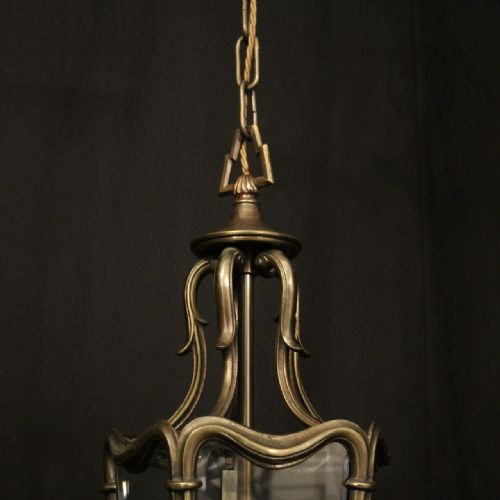 FRENCH BRONZE TWIN LIGHT ANTIQUE HALL LANTERN - ADDITIONAL PHOTO 7