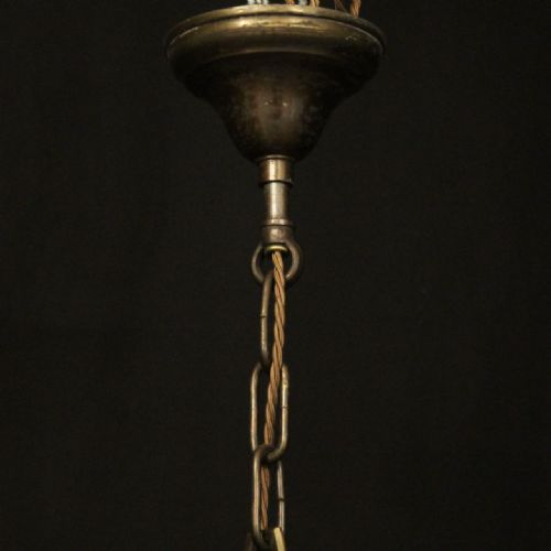 FRENCH BRONZE TWIN LIGHT ANTIQUE HALL LANTERN - ADDITIONAL PHOTO 9
