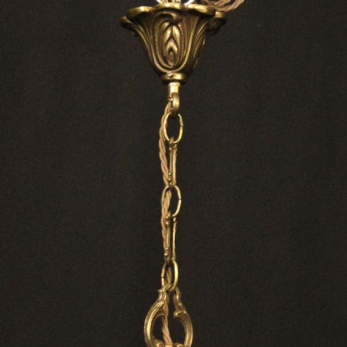 FRENCH GILDED CRYSTAL 5 LIGHT CHANDELIER - ADDITIONAL PHOTO 9