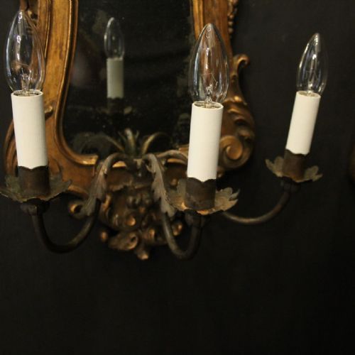 FLORENTINE PAIR OF GILTWOOD ANTIQUE GIRANDOLES - ADDITIONAL PHOTO 7