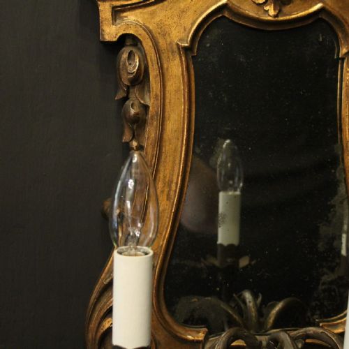 FLORENTINE PAIR OF GILTWOOD ANTIQUE GIRANDOLES - ADDITIONAL PHOTO 8