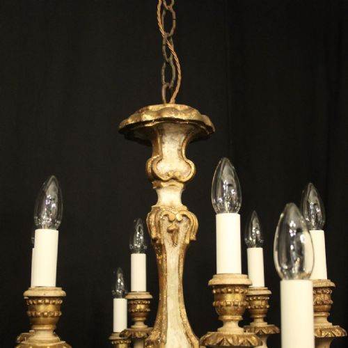 FLORENTINE 12 LIGHT POLYCHROME ANTIQUE CHANDELIER - ADDITIONAL PHOTO 7