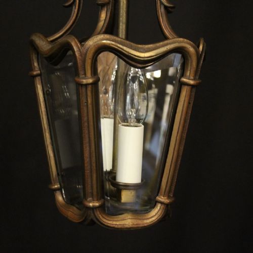 FRENCH BRONZE TWIN LIGHT ANTIQUE LANTERN - ADDITIONAL PHOTO 2