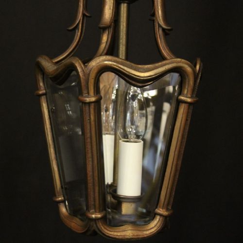 FRENCH BRONZE TWIN LIGHT ANTIQUE LANTERN - ADDITIONAL PHOTO 3