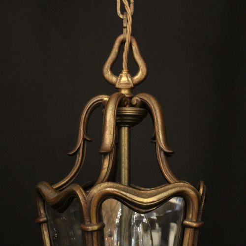 FRENCH BRONZE TWIN LIGHT ANTIQUE LANTERN - ADDITIONAL PHOTO 4