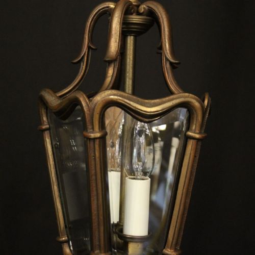 FRENCH BRONZE TWIN LIGHT ANTIQUE LANTERN - ADDITIONAL PHOTO 5