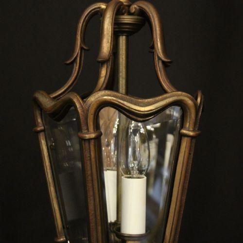 FRENCH BRONZE TWIN LIGHT ANTIQUE LANTERN - ADDITIONAL PHOTO 6