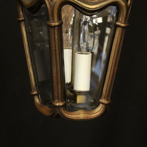 FRENCH BRONZE TWIN LIGHT ANTIQUE LANTERN - ADDITIONAL PHOTO 7